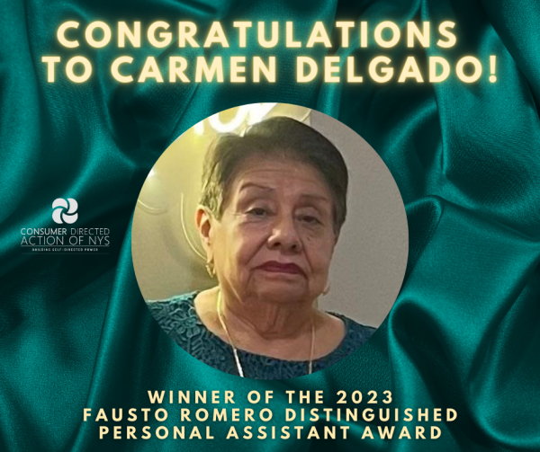 Congratulations to Carmen Delgado! Winner of the 2023 Fausto Romero Personal Assistant Award